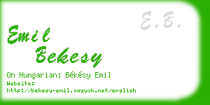emil bekesy business card